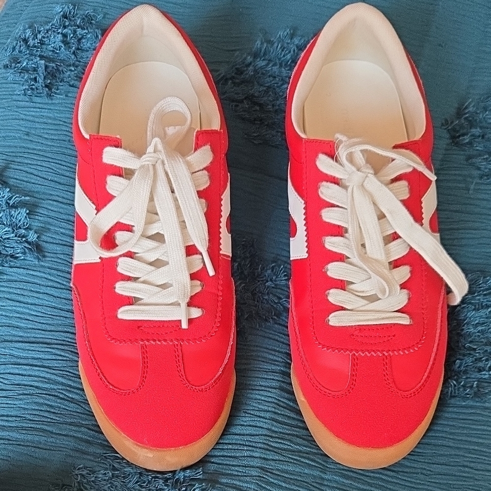 Madden Girl Red and White Sneakers